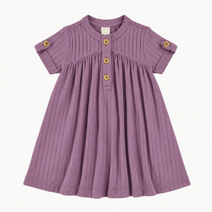 PREORDER short sleeve library dress | valerian | woods rib
