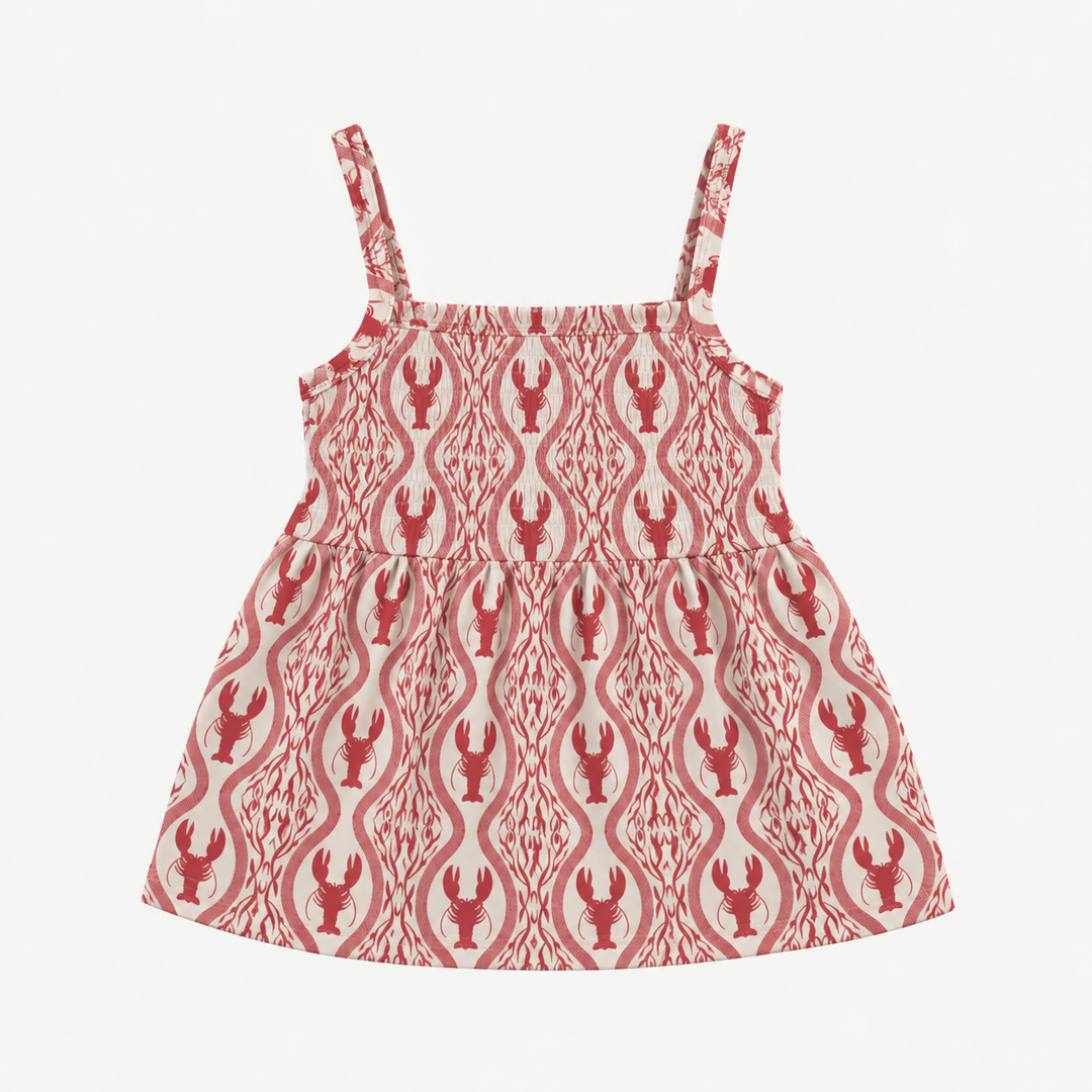 PREORDER spaghetti strap smocked top | lobster baroque | modal