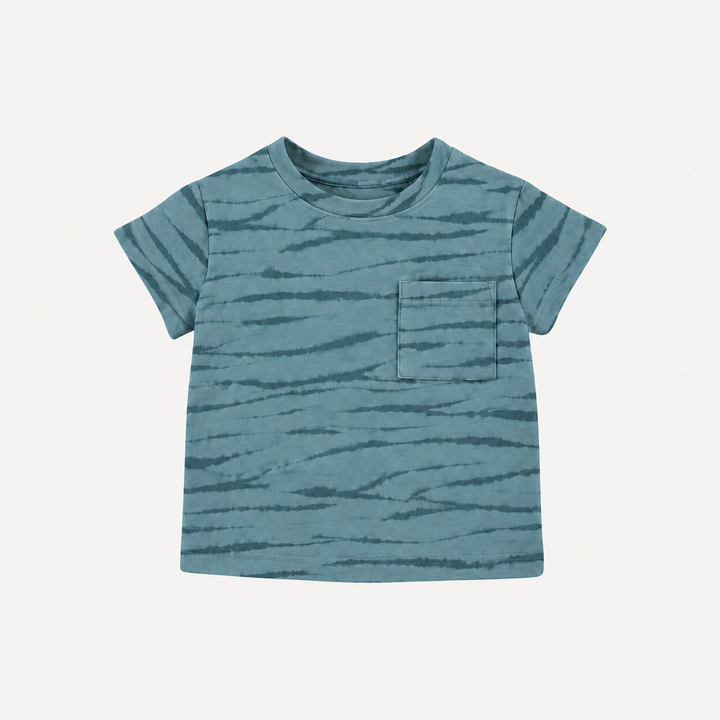 PREORDER short sleeve relaxed classic pocket tee | arctic wave shibori | modal