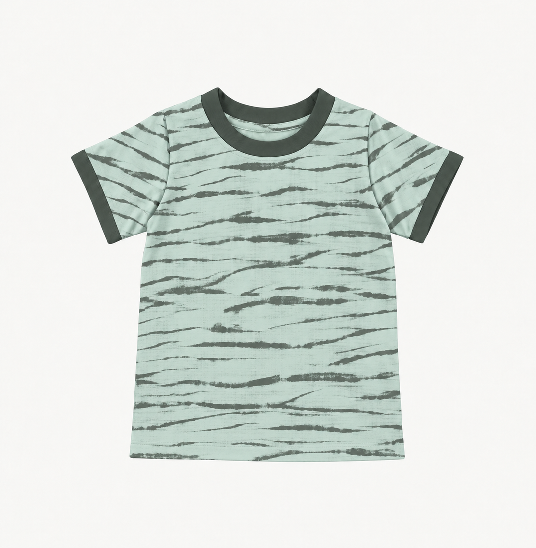 PREORDER ivan ringer tee | forest wave shibori | modal