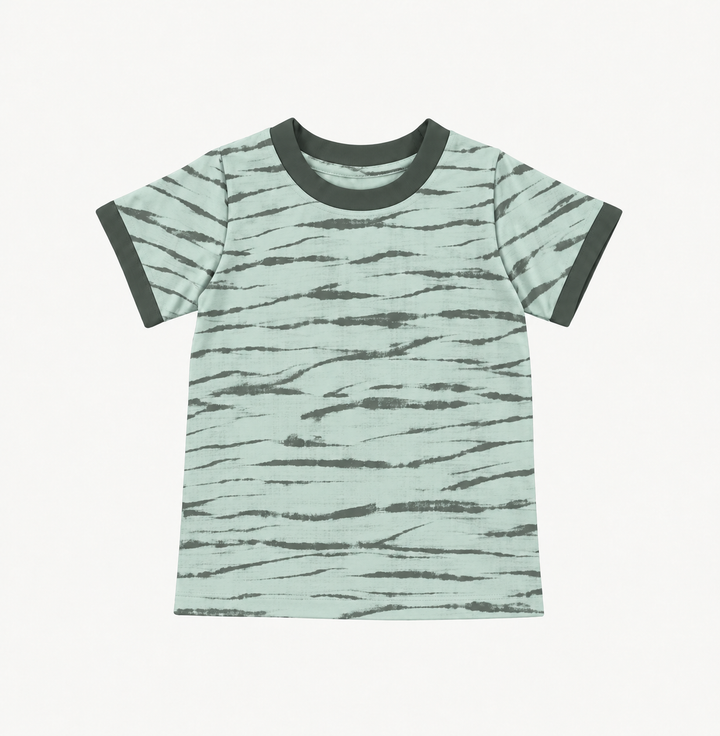 PREORDER ivan ringer tee | forest wave shibori | modal