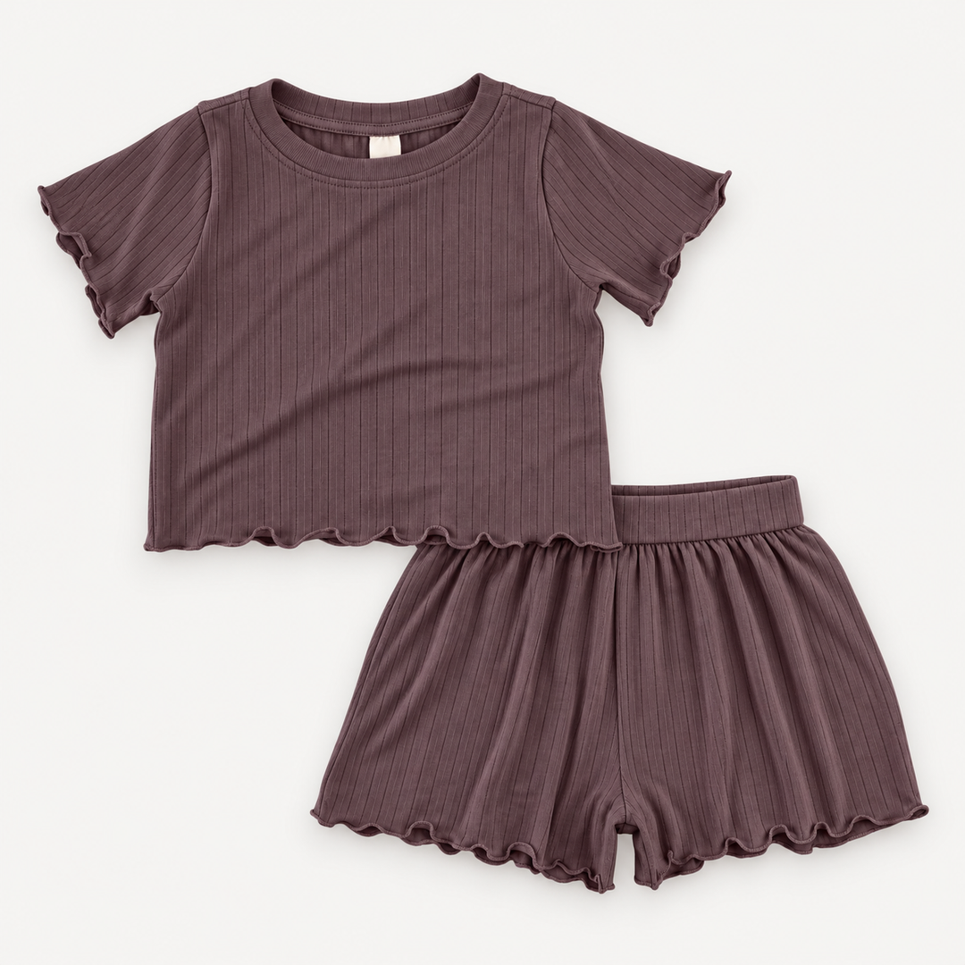 PREORDER jade short sleeve set | huckleberry | woods rib