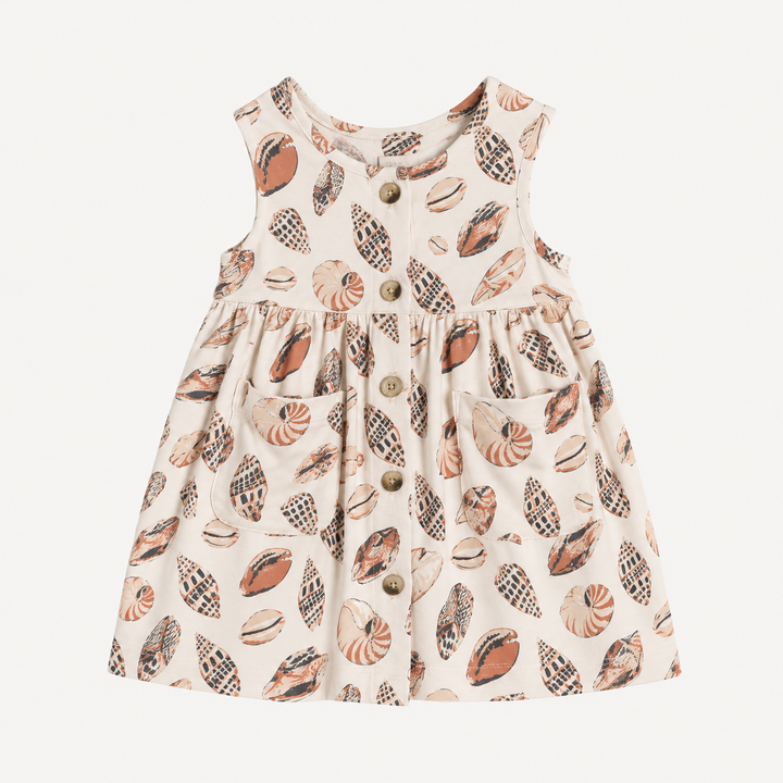 PREORDER sleeveless button front pocket dress | seashell | modal