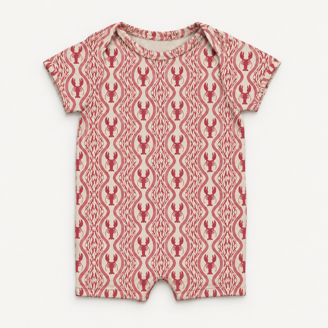 PREORDER short sleeve lap neck shortie | lobster baroque | modal