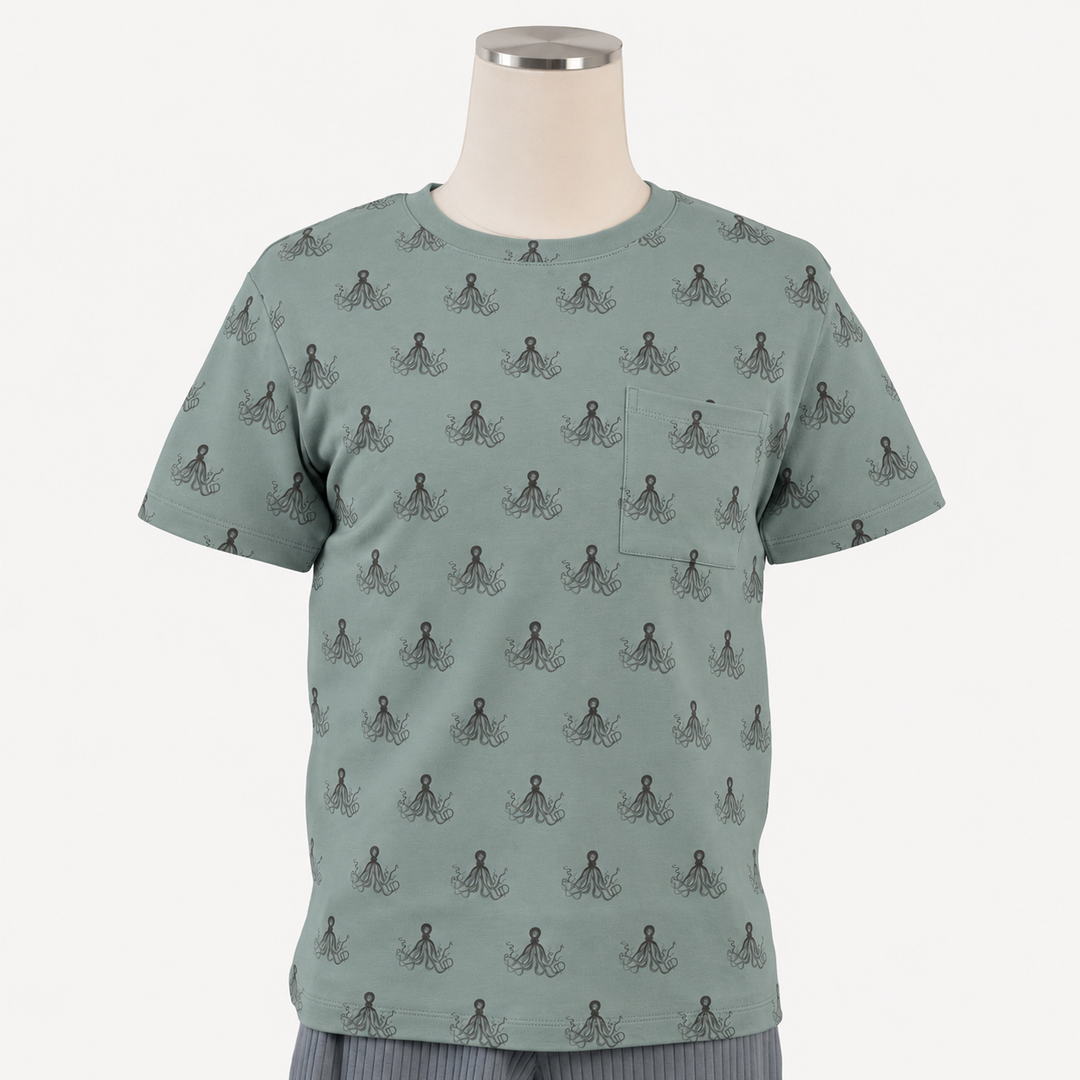 PREORDER mens short sleeve pocket tee | octopus | modal