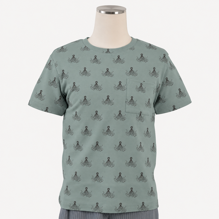 PREORDER mens short sleeve pocket tee | octopus | modal