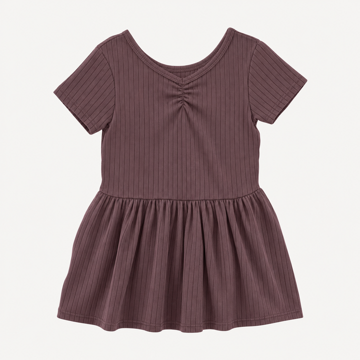 PREORDER short sleeve twirl dress | huckleberry | woods rib