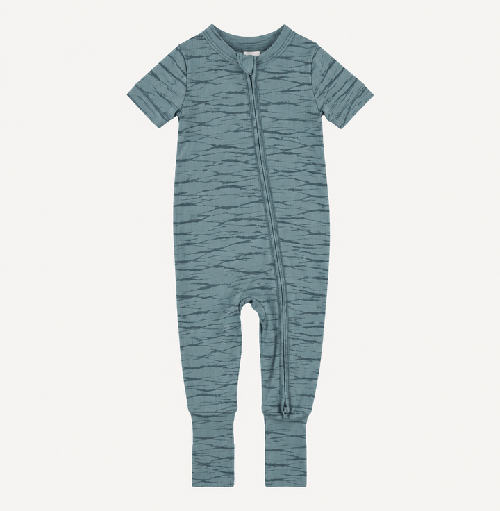 PREORDER short sleeve convertible zippy pj | arctic wave shibori | modal