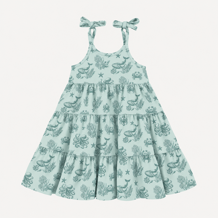 PREORDER spaghetti tie prairie dress | nautical toile | modal