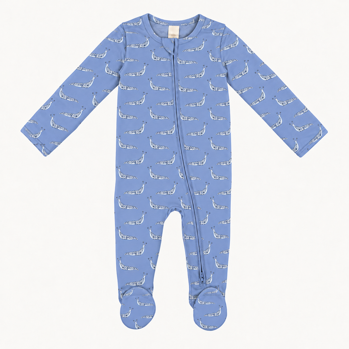 PREORDER long sleeve two way zipper footie | ice slug party | modal