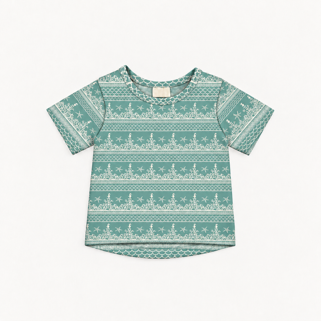 PREORDER short sleeve essential boxy tee | coral landscape | modal