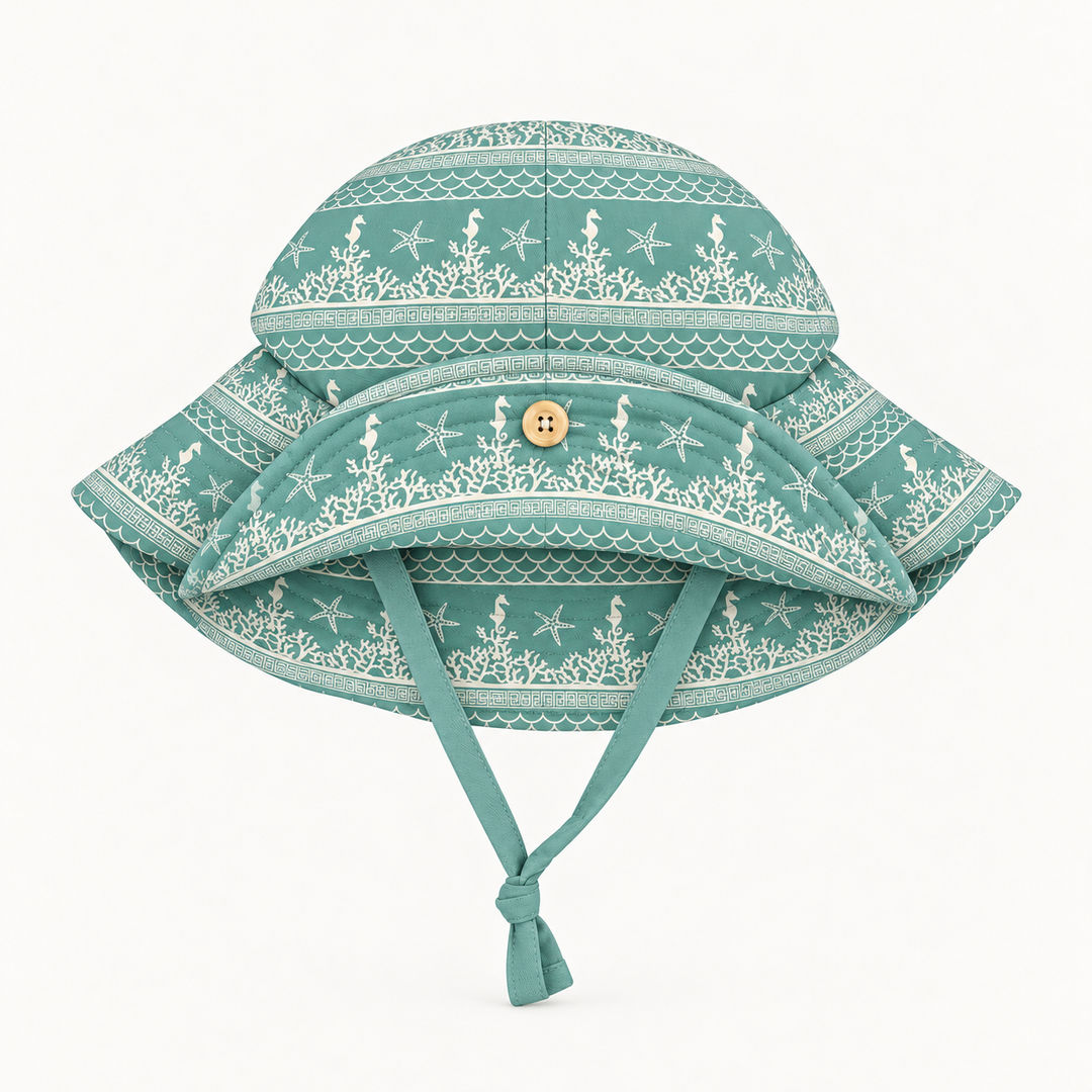 PREORDER button sun hat | coral landscape | modal