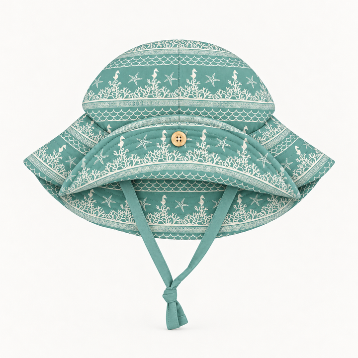 PREORDER button sun hat | coral landscape | modal