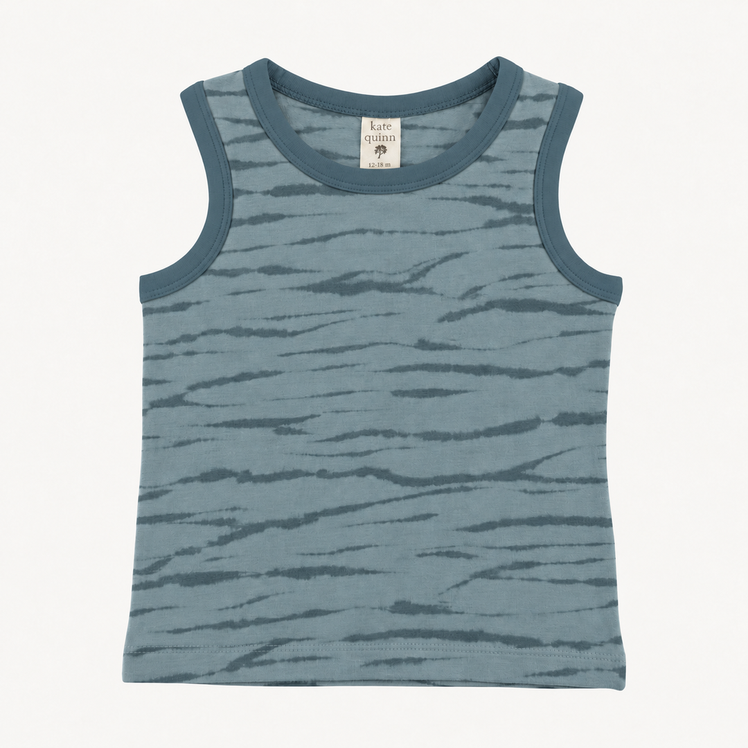 PREORDER two tone racer back tank | arctic wave shibori | modal