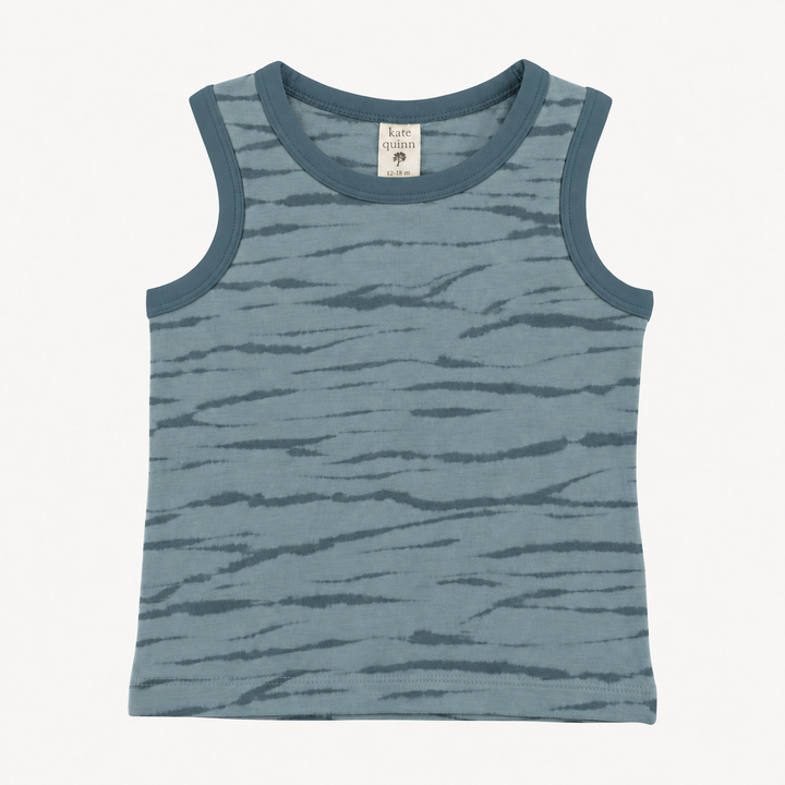 PREORDER two tone racer back tank | arctic wave shibori | modal