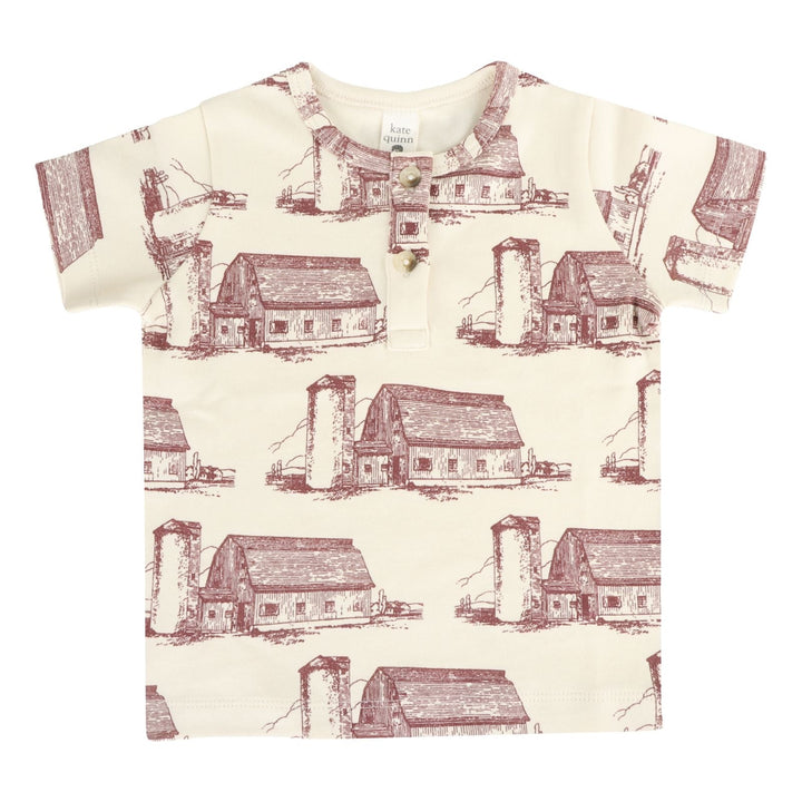 short sleeve basic henley tee | barn | organic cotton interlock