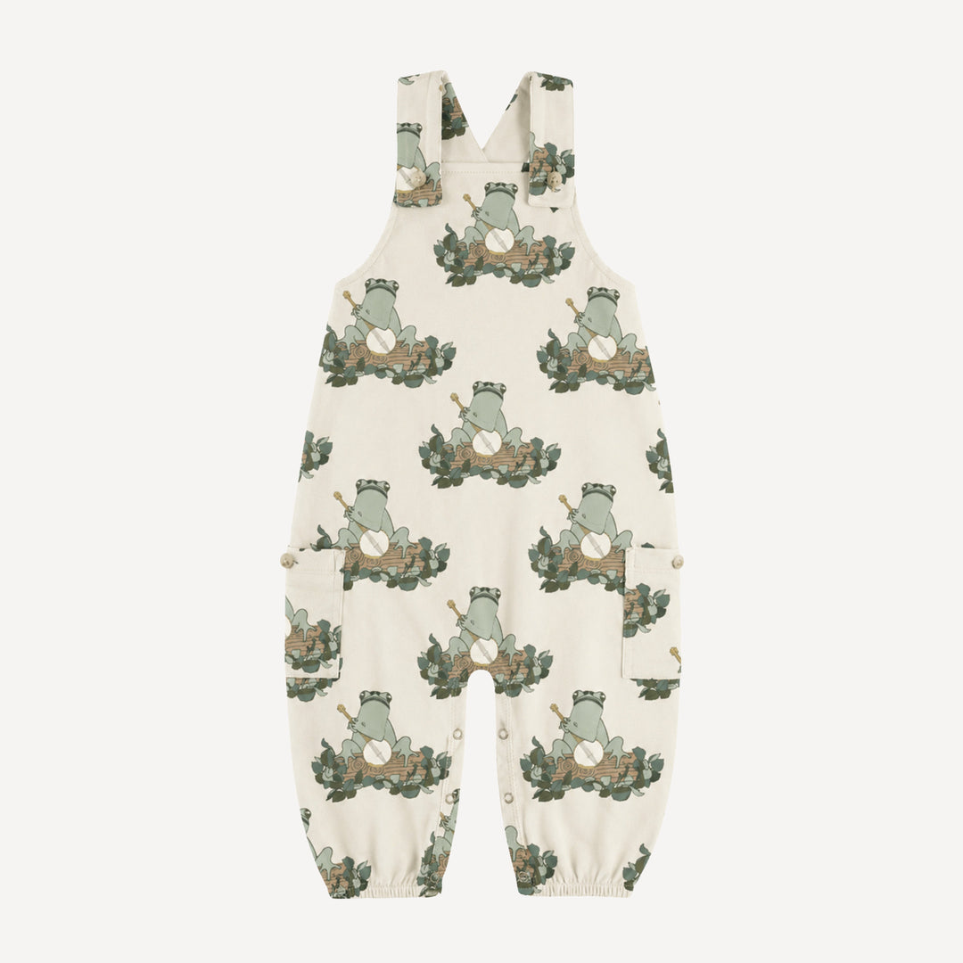 PREORDER gathered bubble pocket overall | banjo frog | organic cotton interlock