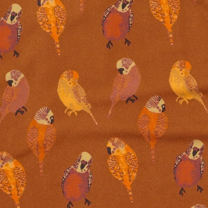 short sleeve sport union suit | golden parakeets | light weight bamboo