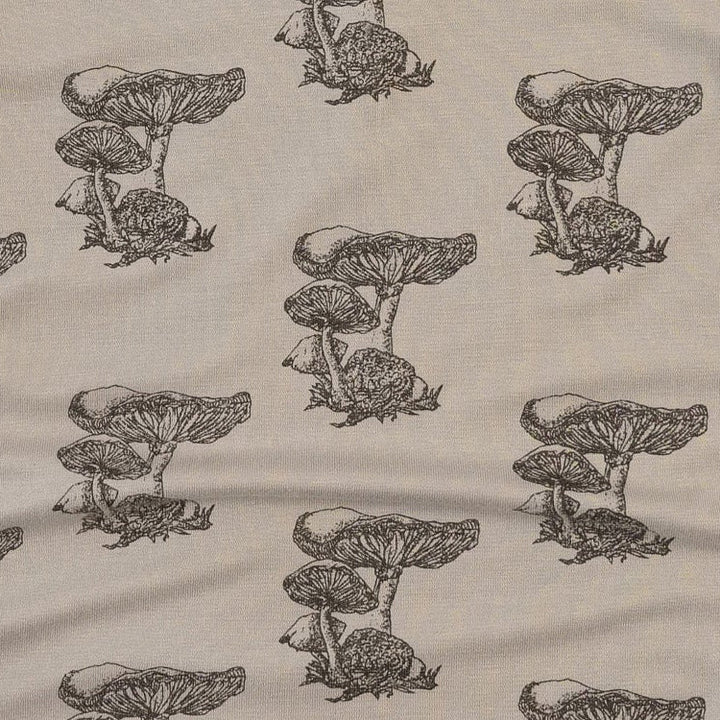 long sleeve shirt tail hoodie | gray mushroom snail | bamboo