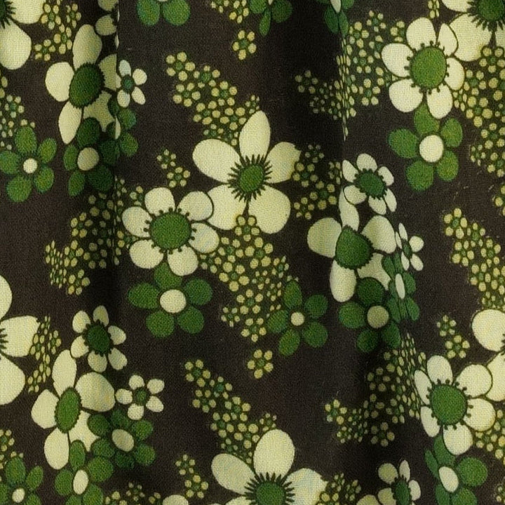 small ruffle bonnet | green granny floral | organic cotton gauze