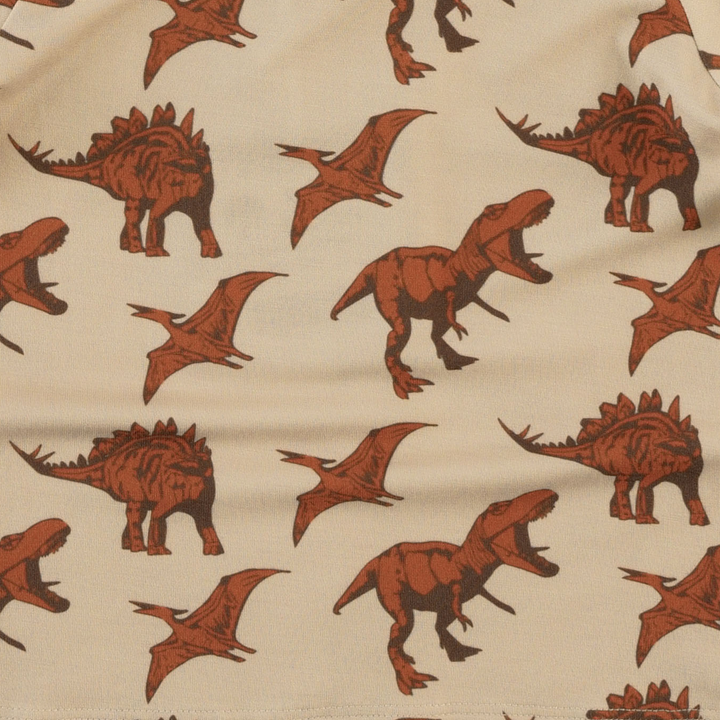 short puff sleeve peter pan dress | honey ginger dino | light weight bamboo