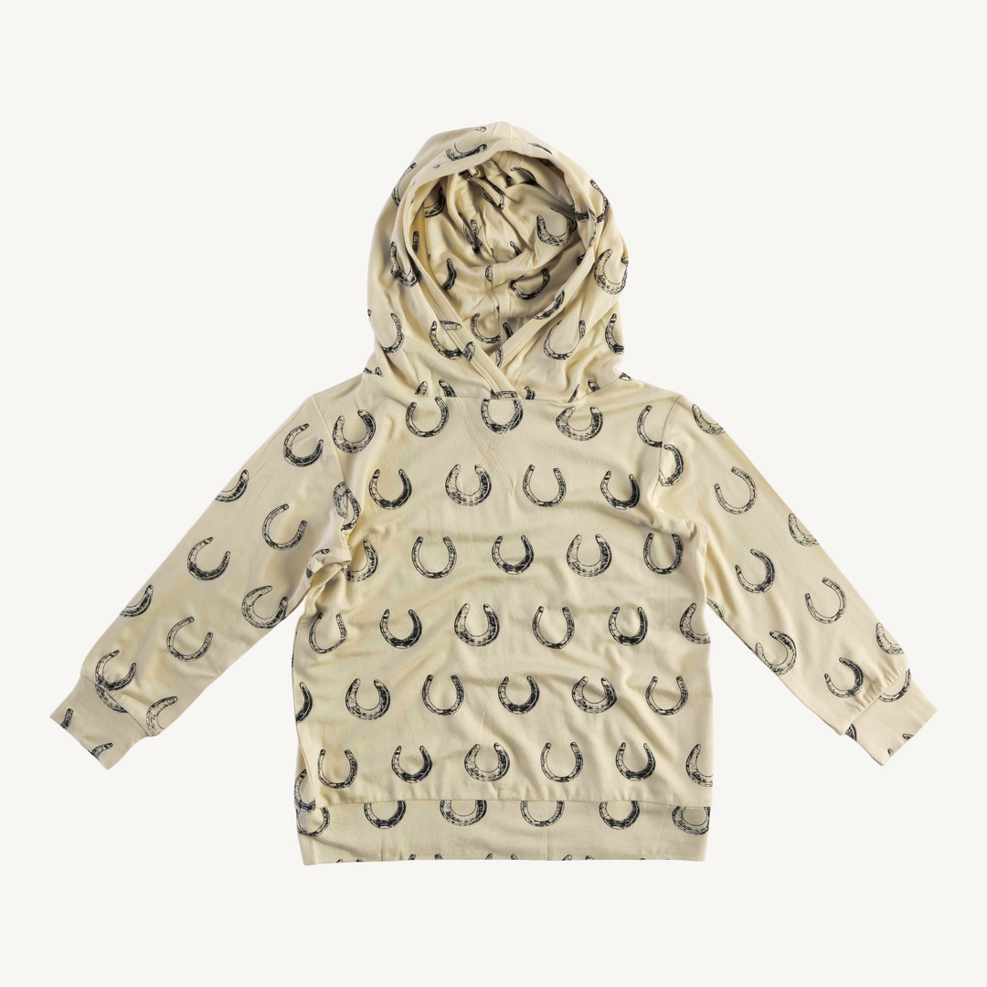 long sleeve essential skinny hoodie | horse shoes | organic cotton jersey