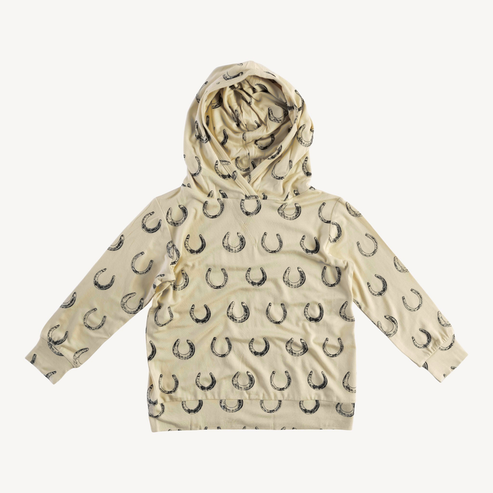 long sleeve essential skinny hoodie | horse shoes | organic cotton jersey