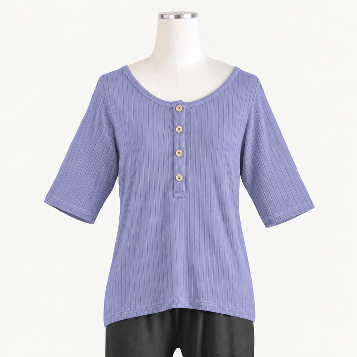 PREORDER womens scoop neck tee | hydrangea | woods rib