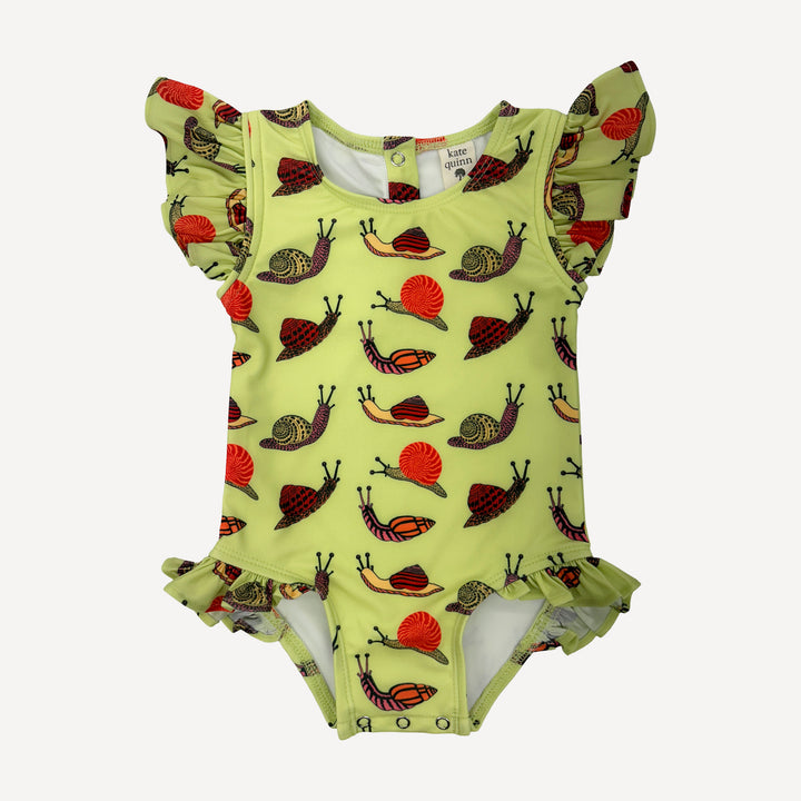 frilly one piece swimsuit | snails | swim
