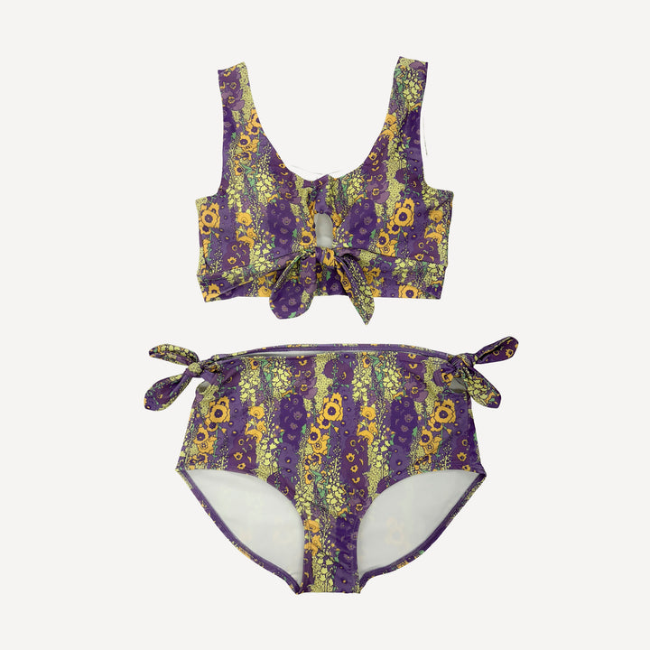 womens tie two piece swimsuit | violet hollyhock | swim