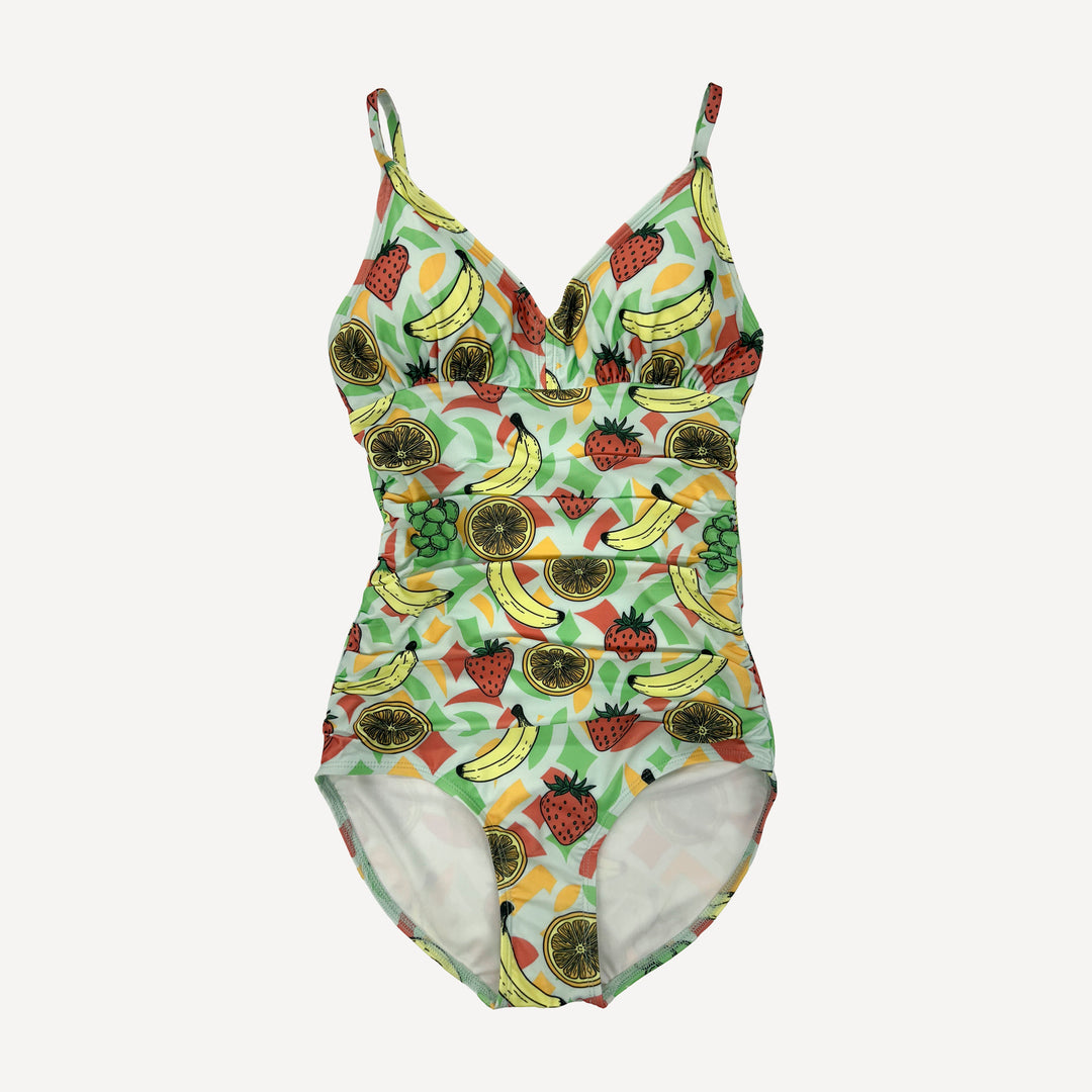 womens ruched one piece swimsuit | fruit | swim