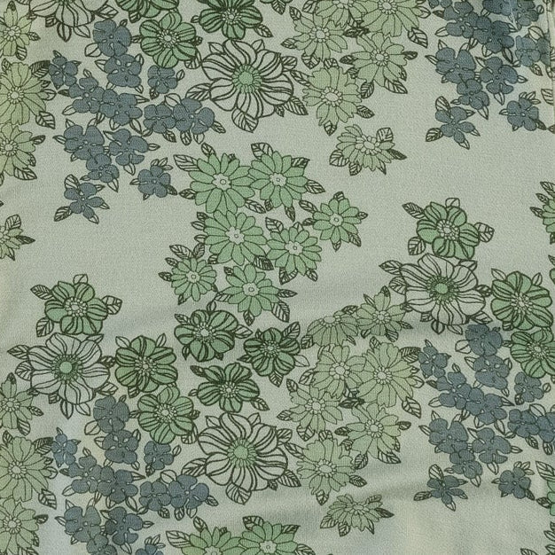 long sleeve lap neck footie | jade wildflower | bamboo