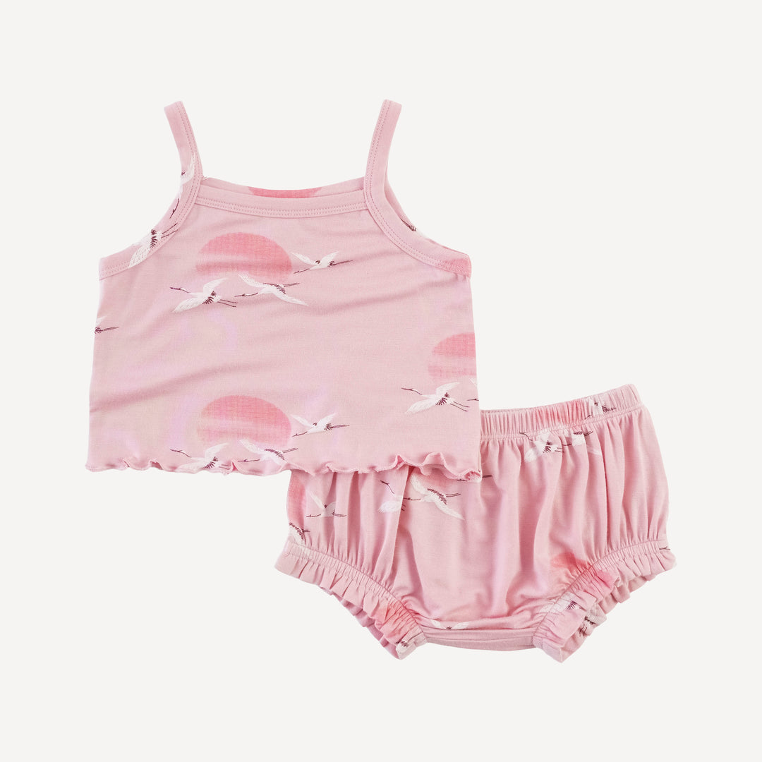 jade bloomer set | pink crane | modal