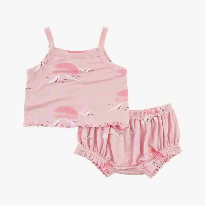 jade bloomer set | pink crane | modal