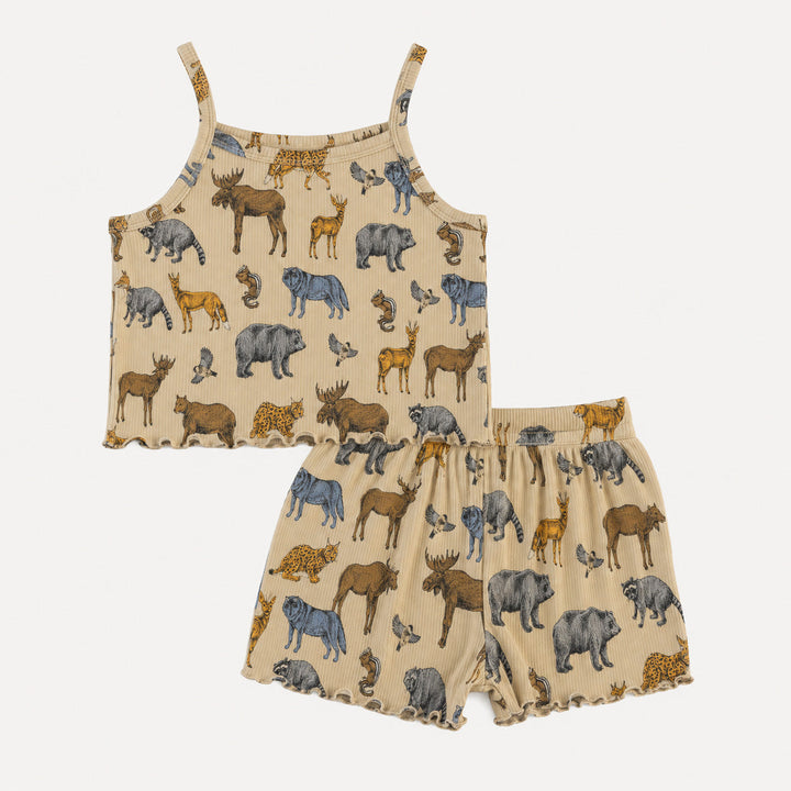 PREORDER jade short set | forest animals | organic cotton interlock