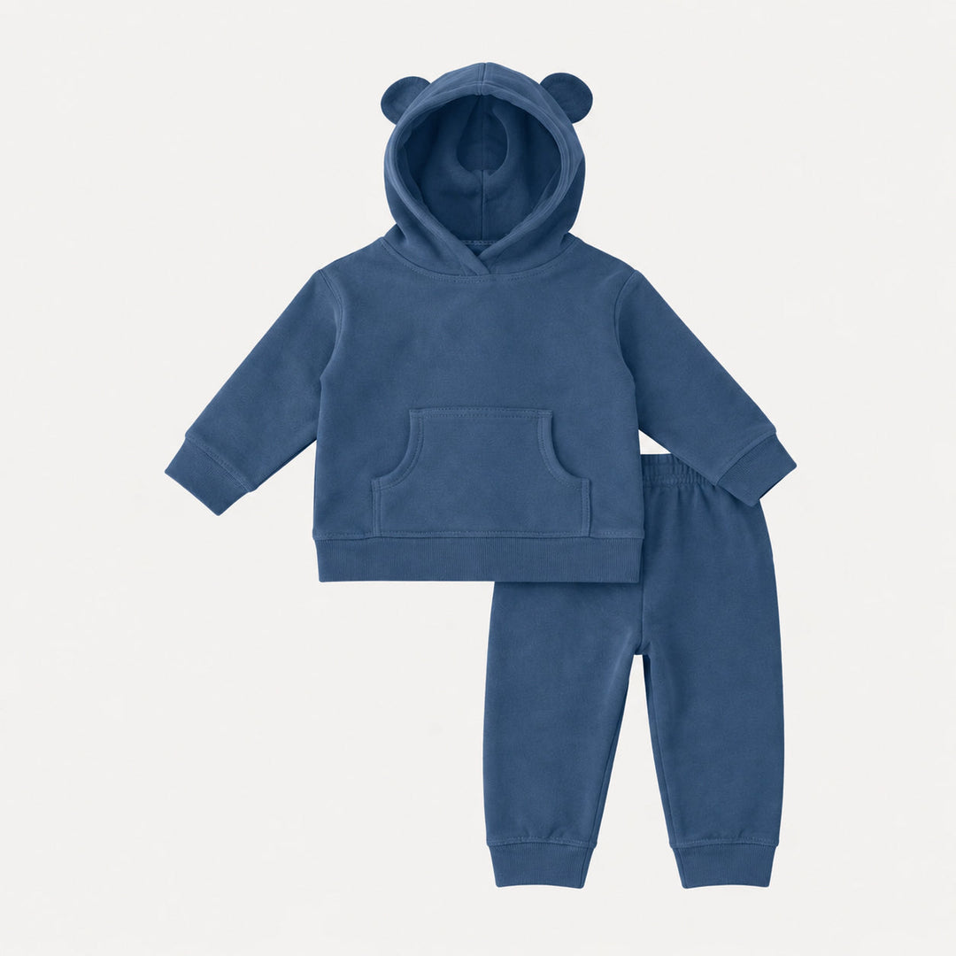 PREORDER kanga bear hoodie + jogger set | opal | organic cotton interlock