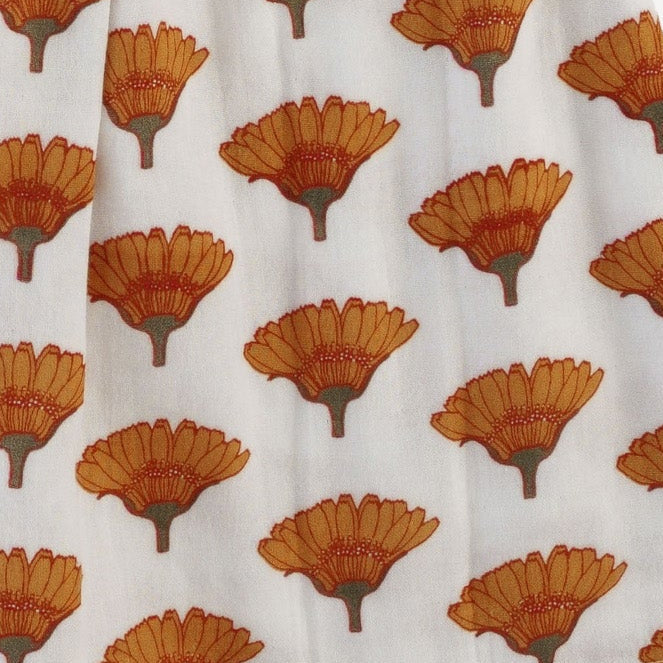 folded collar halter shortie | large marigold | organic cotton gauze