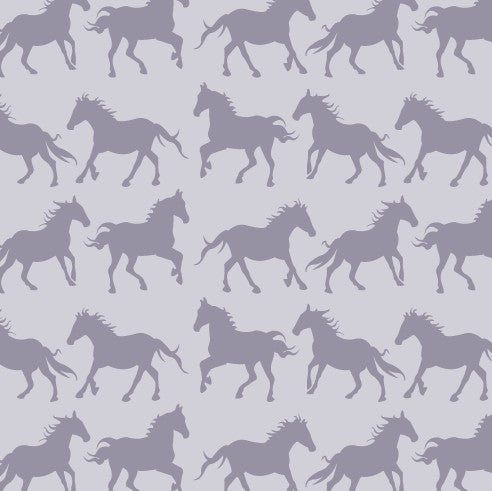 womens relaxed tee + bike short set | lavender horses | organic cotton jersey