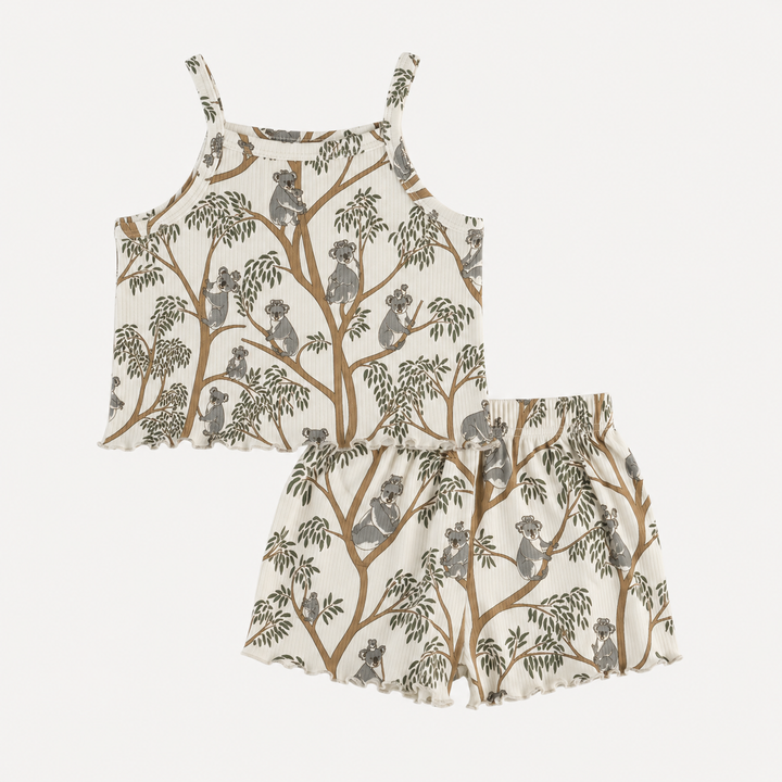 PREORDER jade short set | koala | organic cotton interlock