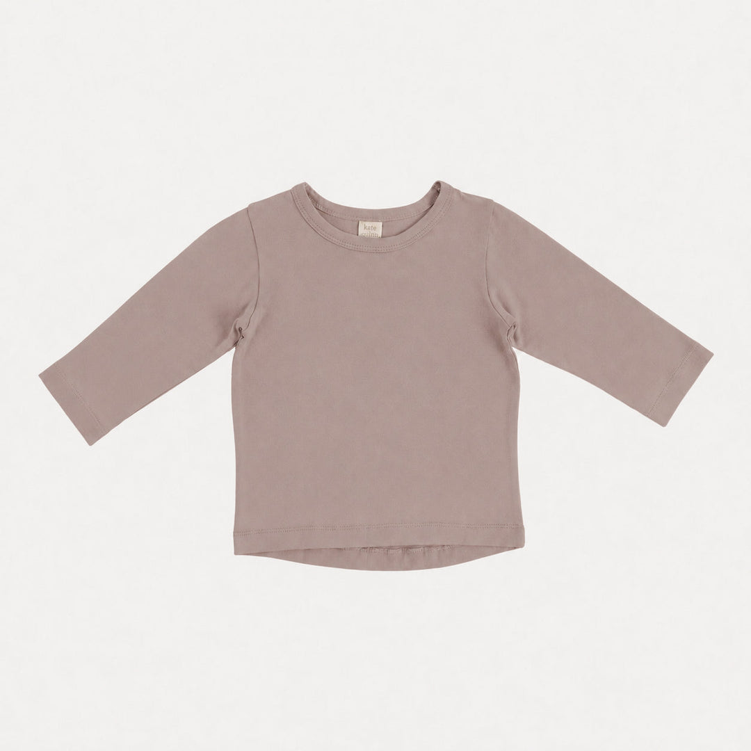 PREORDER long sleeve essential boxy tee | adobe rose | organic cotton interlock