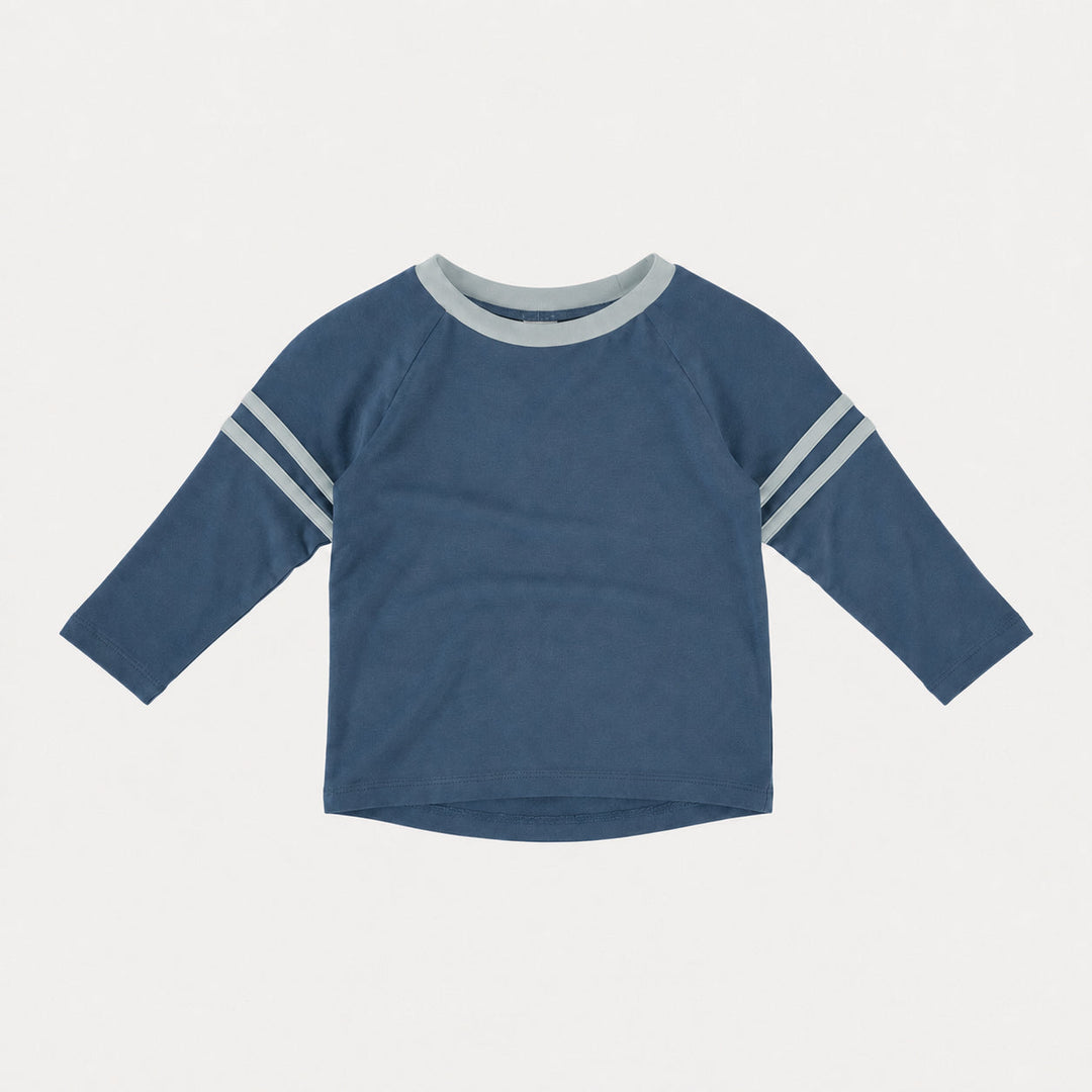 PREORDER long sleeve football tee | opal | organic cotton interlock