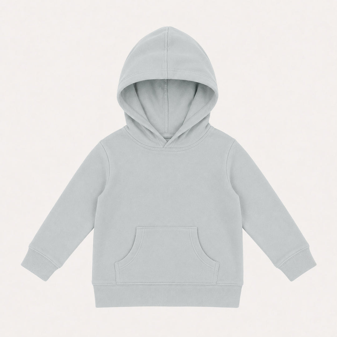 PREORDER long sleeve pocket hoodie | sky blue | organic cotton interlock
