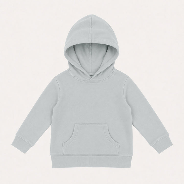 PREORDER long sleeve pocket hoodie | sky blue | organic cotton interlock
