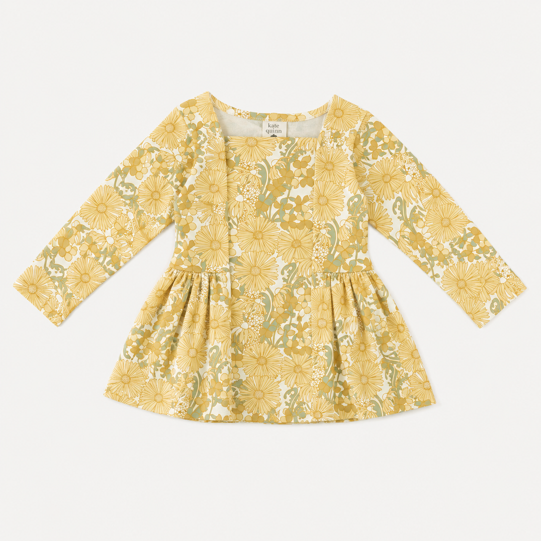 PREORDER long sleeve ballerina top | 70s daisy | organic cotton interlock