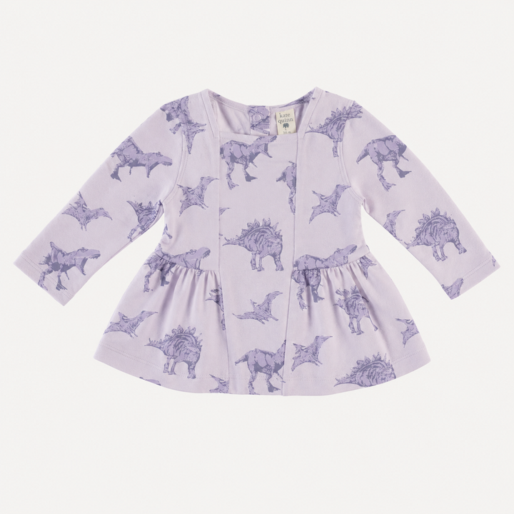PREORDER long sleeve ballerina top | lavender dinosaur | organic cotton interlock