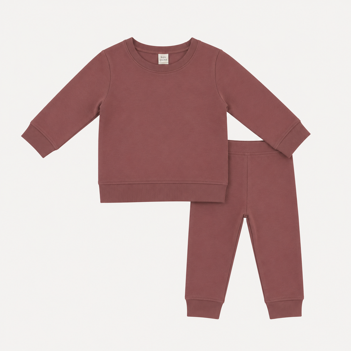 PREORDER long sleeve cuffed jogger set | apple butter | organic cotton interlock