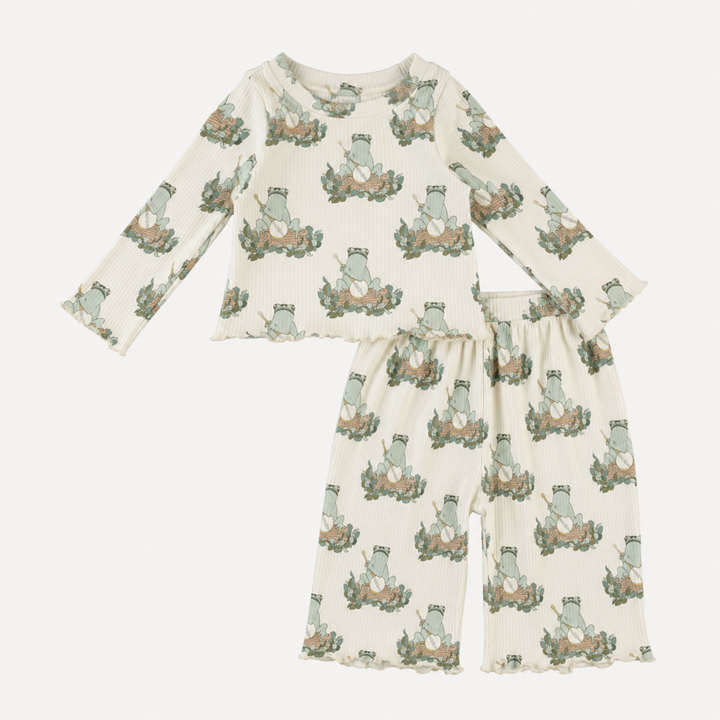 PREORDER long sleeve jade set | banjo frog | organic cotton interlock