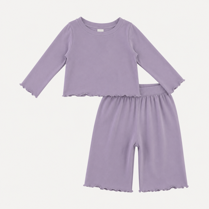 PREORDER long sleeve jade set | dusty lavender | organic cotton interlock