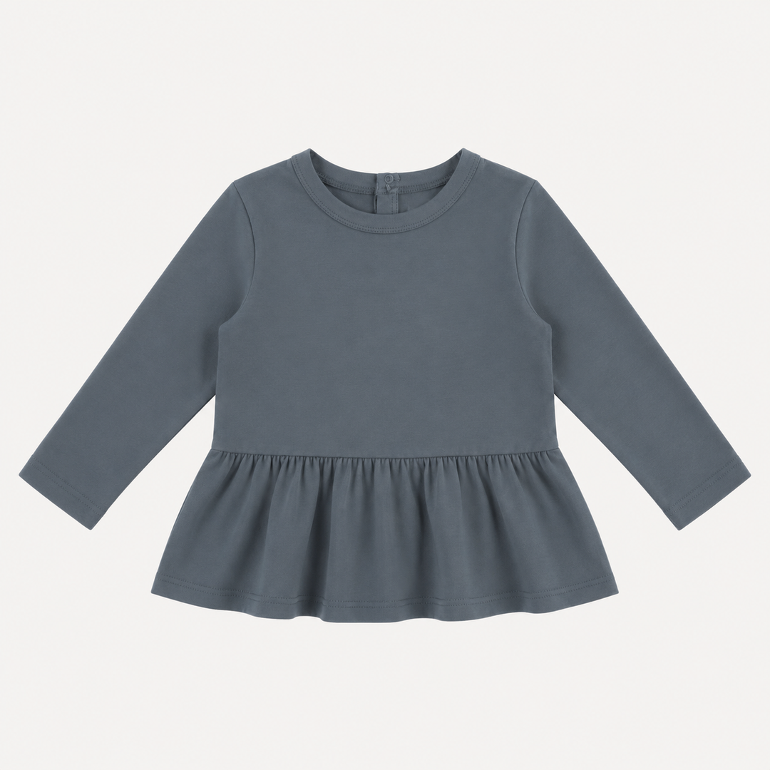 PREORDER long sleeve kate top | stormy | organic cotton interlock