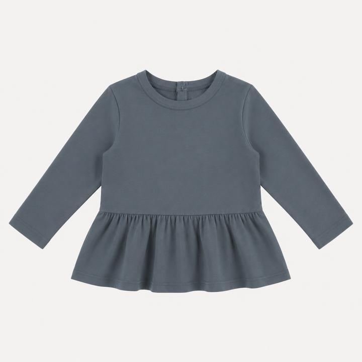 PREORDER long sleeve kate top | stormy | organic cotton interlock